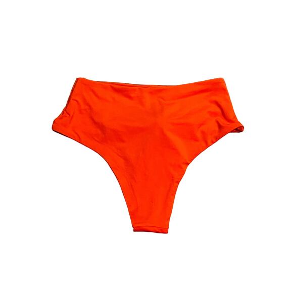 WEWOREWHAT Riviera Bikini Bottom Spicy Orange High Waist Self Tie Swim XS NWT - Picture 8 of 10